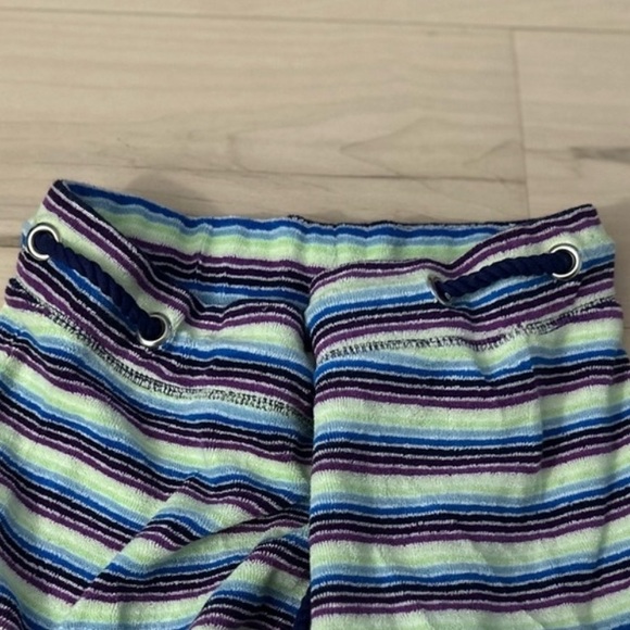 Plush & Lush Stripe Short Shorts Drawstring Waist XS - Picture 12 of 12